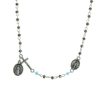 Palais du Rosaire Collier Fantaisie | Collier Chapelet Grains Cristal Veritable Et Coeur Vierge Miraculeuse