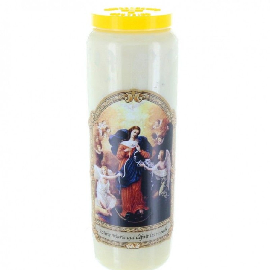 Palais du Rosaire Bougie Neuvaine | Lot De 6 Bougies De Neuvaine De Marie Qui Defait Les Noeuds 17,5 Cm