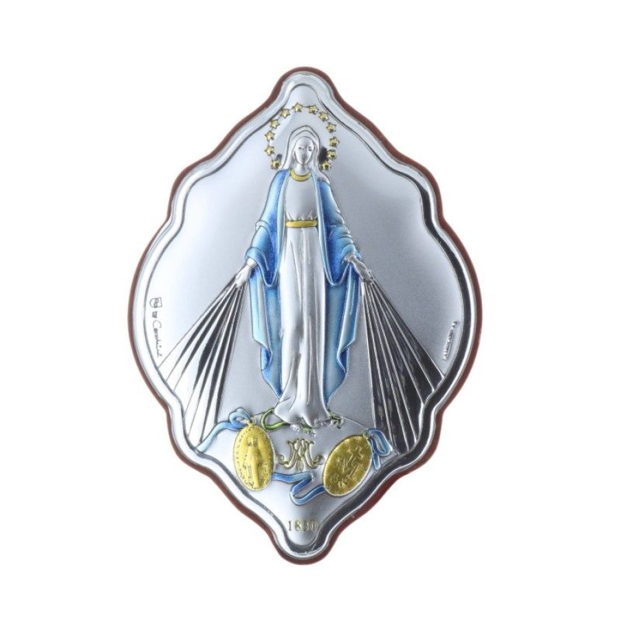 Palais du Rosaire Cadre Religieux | Cadre Religieux Vierge Miraculeuse Argentee 7 X 10 Cm