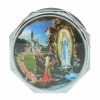 Palais du Rosaire Boite A Chapelet | Boite A Chapelet Argentee Avec L'Apparition De Lourdes Et Jesus Misericordieux