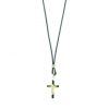 Palais du Rosaire Collier Fantaisie | Collier En Corde Avec Croix En Hematite Et Christ Dore