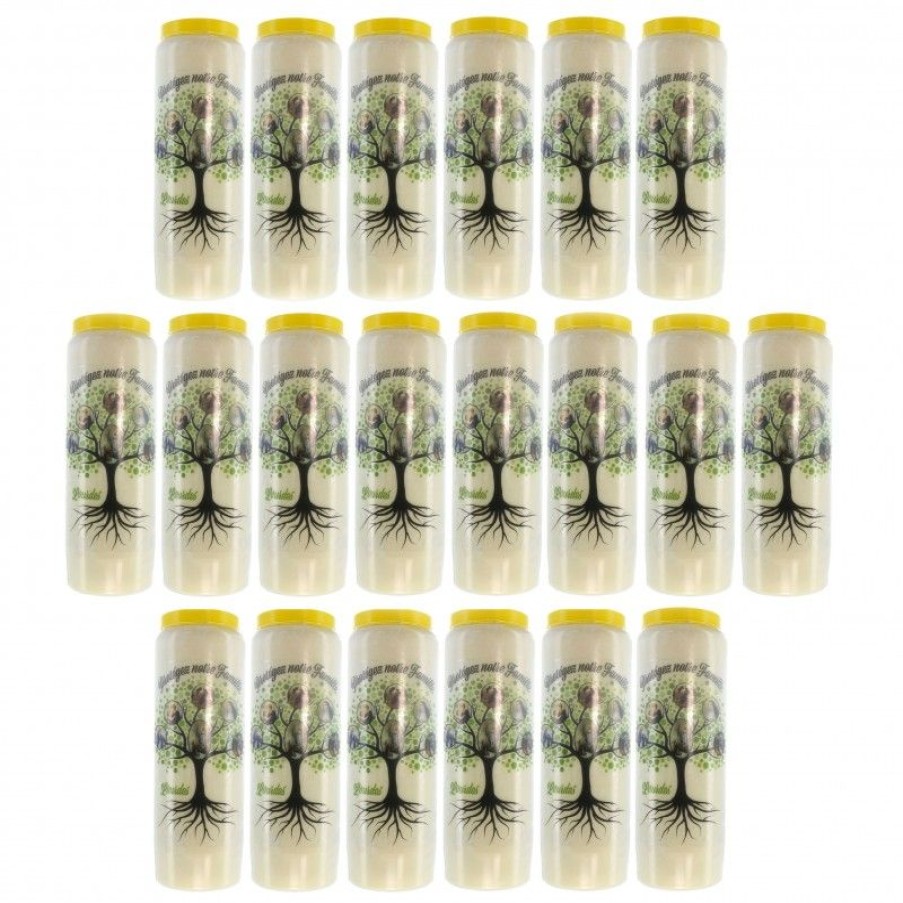 Palais du Rosaire Bougie Neuvaine | Lot De 20 Bougies Neuvaine Arbre De Vie Protecteur 17,5Cm