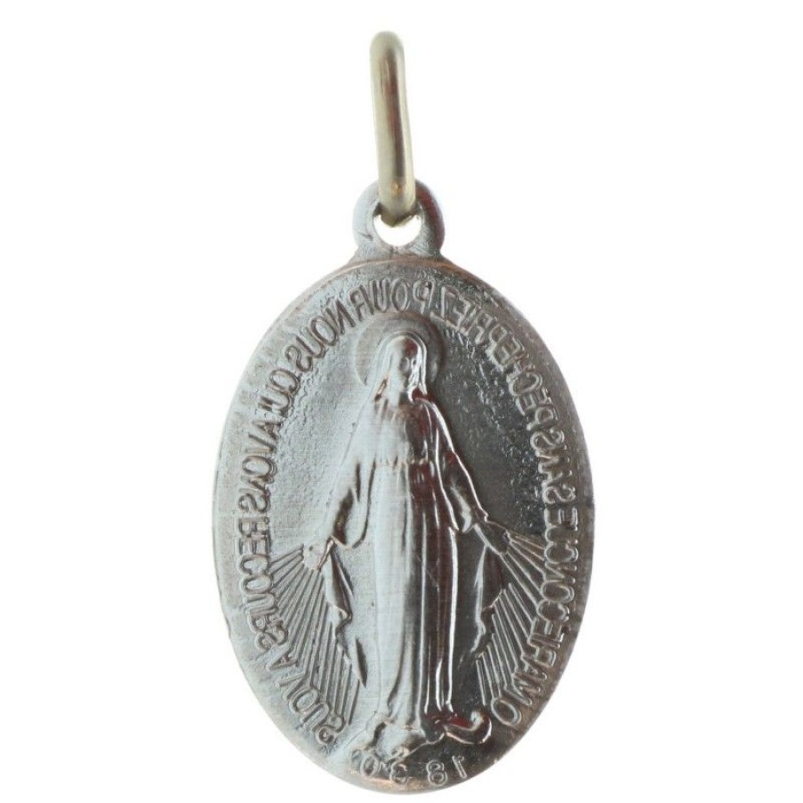 Palais du Rosaire Medaille Et Croix Metal | Medaille Miraculeuse En Metal Argente