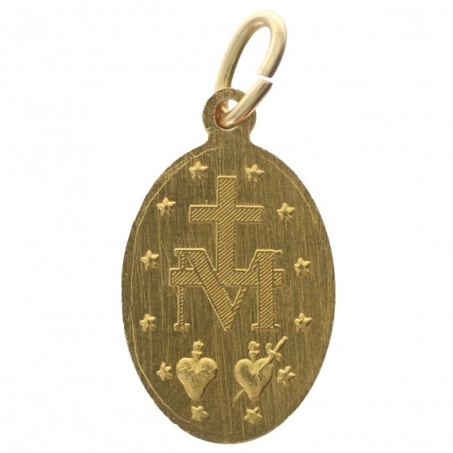 Palais du Rosaire Medaille Et Croix Metal | Medaille Miraculeuse Doree
