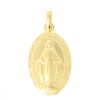 Palais du Rosaire Medaille Et Croix Plaque Or | Medaille De La Vierge Miraculeuse En Plaque Or De 21Mm