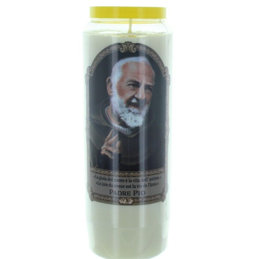 Palais du Rosaire Bougie Neuvaine | Lot De 12 Bougies Neuvaine De Padre Pio 17,5Cm