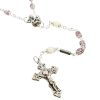Palais du Rosaire Chapelet Cristal | Chapelet De L'Apparition De Lourdes Avec Grains En Cristal Et En Nacre