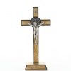 Palais du Rosaire Crucifix Bois | Crucifix De Saint Benoit En Bois D'Olivier Et Metal 20 Cm