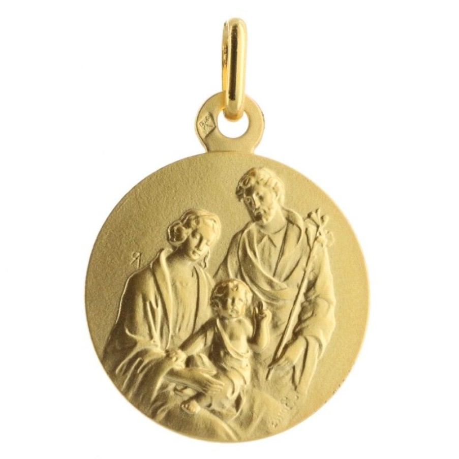 Palais du Rosaire Medaille Et Croix Or | Medaille De La Sainte Famille En Or 18Mm