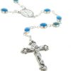 Palais du Rosaire Chapelet Metal | Chapelet De Lourdes En Metal Argente Grains Emailles Bleus