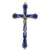 Palais du Rosaire Crucifix Metal | Crucifix Emaille En Metal Argente 18 Cm