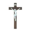 Palais du Rosaire Crucifix Bois | Crucifix Bois Fonce Et Christ Argente 16 Cm