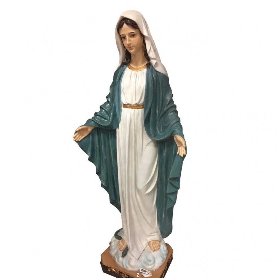 Palais du Rosaire Statue Vierge Miraculeuse | Statue Vierge Miraculeuse En Resine Coloree 1 Metre