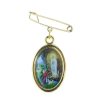 Palais du Rosaire Broche Metal | Broche Apparition De Lourdes Et Vierge Miraculeuse En Metal Dore