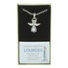 Palais du Rosaire Collier Fantaisie | Collier Argente Avec Un Pendentif Ange Facon Cristal
