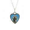 Palais du Rosaire Collier Fantaisie | Parure Avec Pendentif En Coeur Vierge Marie Et Chaine Argentee