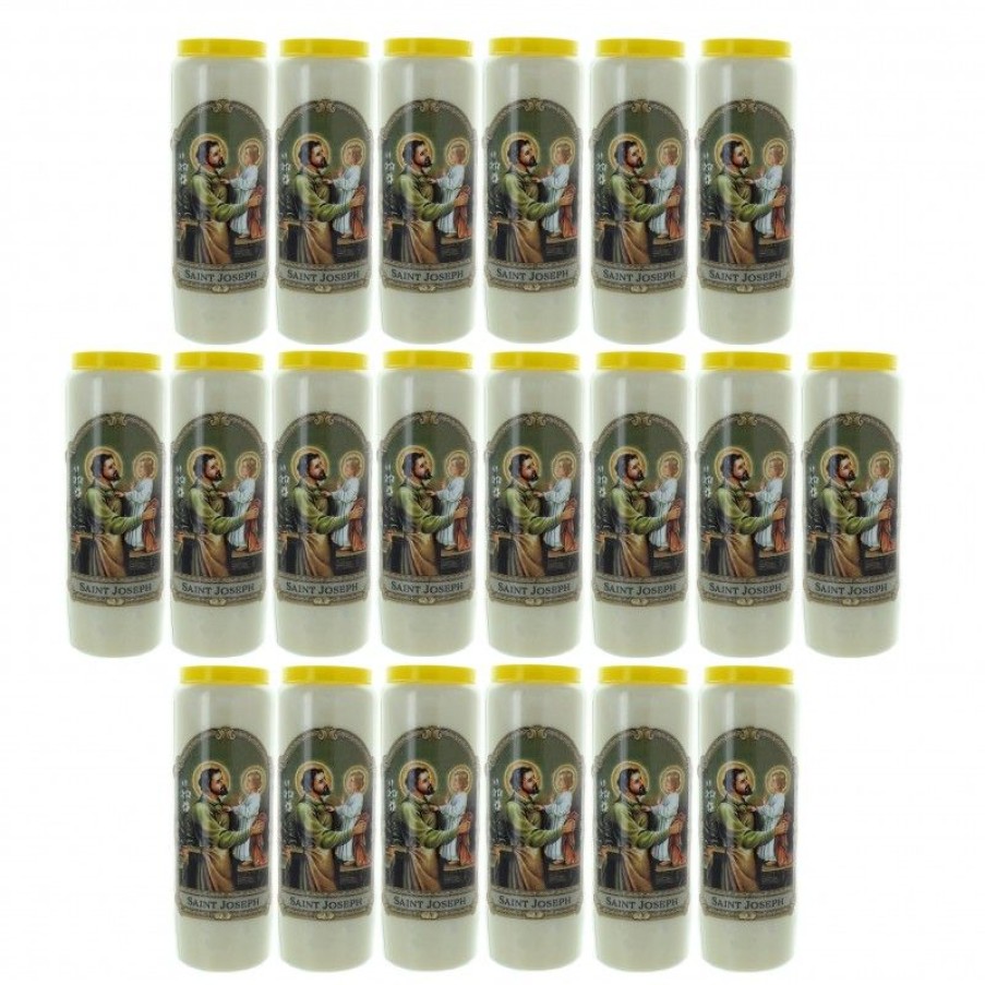 Palais du Rosaire Bougie Neuvaine | Lot De 20 Bougies Neuvaine De Saint Joseph 17,5Cm