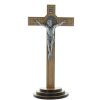 Palais du Rosaire Crucifix Bois | Crucifix Bois De Saint Benoit A Poser 18Cm