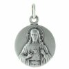 Palais du Rosaire Medaille Et Croix Argent | Medaille Du Sacre Coeur De Jesus En Argent