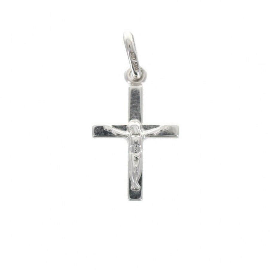 Palais du Rosaire Croix Religieuse | Pendentif Crucifix En Argent Rhodie 13Mm