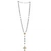 Palais du Rosaire Chapelet Plaque Or | Chapelet Plaque Or Avec Grains En Pierre Obsidienne